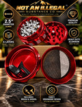 4 LAYER 2.5 INCH HEAVY DUTY ALUMINUM HERB GRINDER, ERGONOMIC, SHARP TEETH
